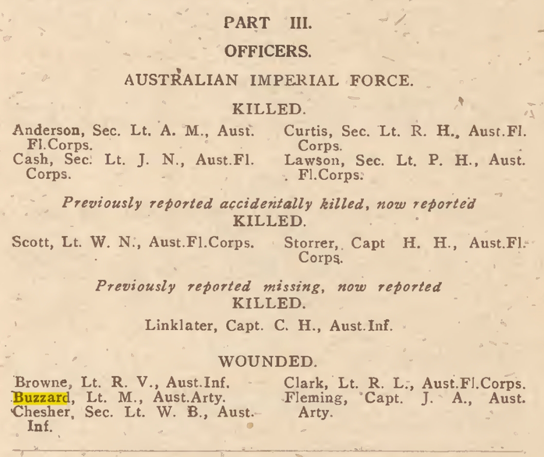 War Office Weekly Casualty List 22nd Jan 1918